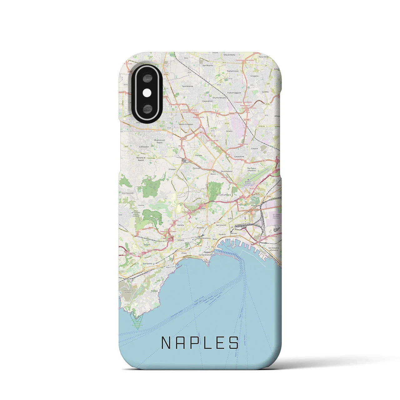 【ナポリ(イタリア)】地図柄iPhoneケース(バックカバータイプ)