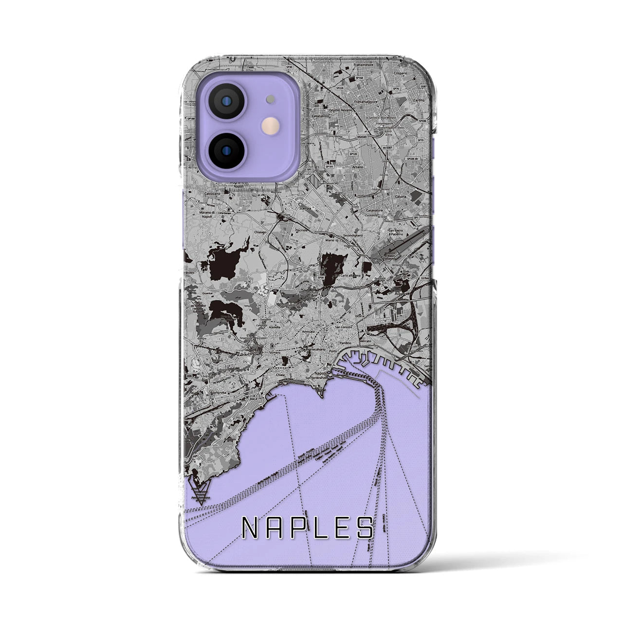 【ナポリ(イタリア)】地図柄iPhoneケース(クリアタイプ)