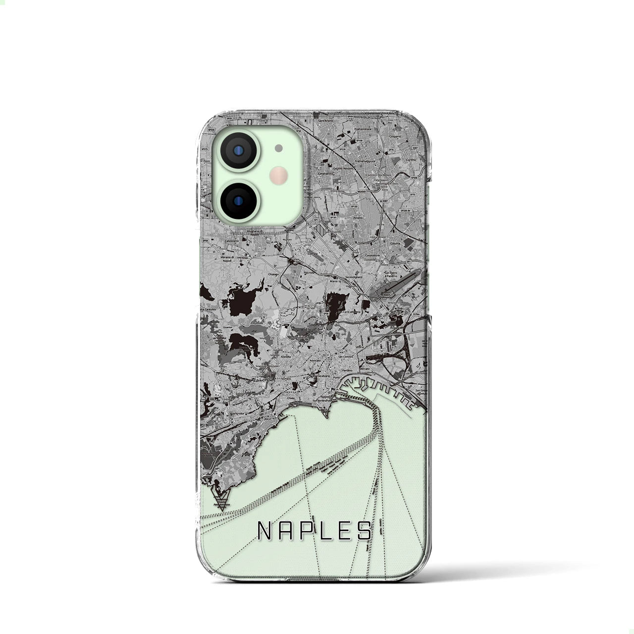 【ナポリ(イタリア)】地図柄iPhoneケース(クリアタイプ)