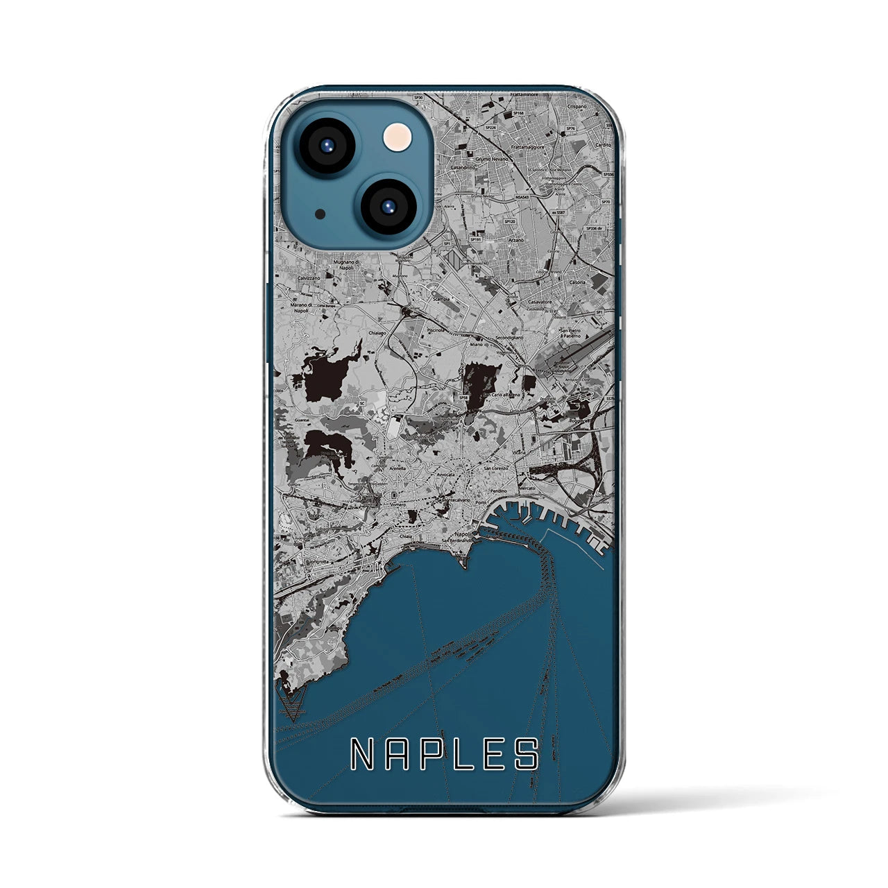 【ナポリ(イタリア)】地図柄iPhoneケース(クリアタイプ)