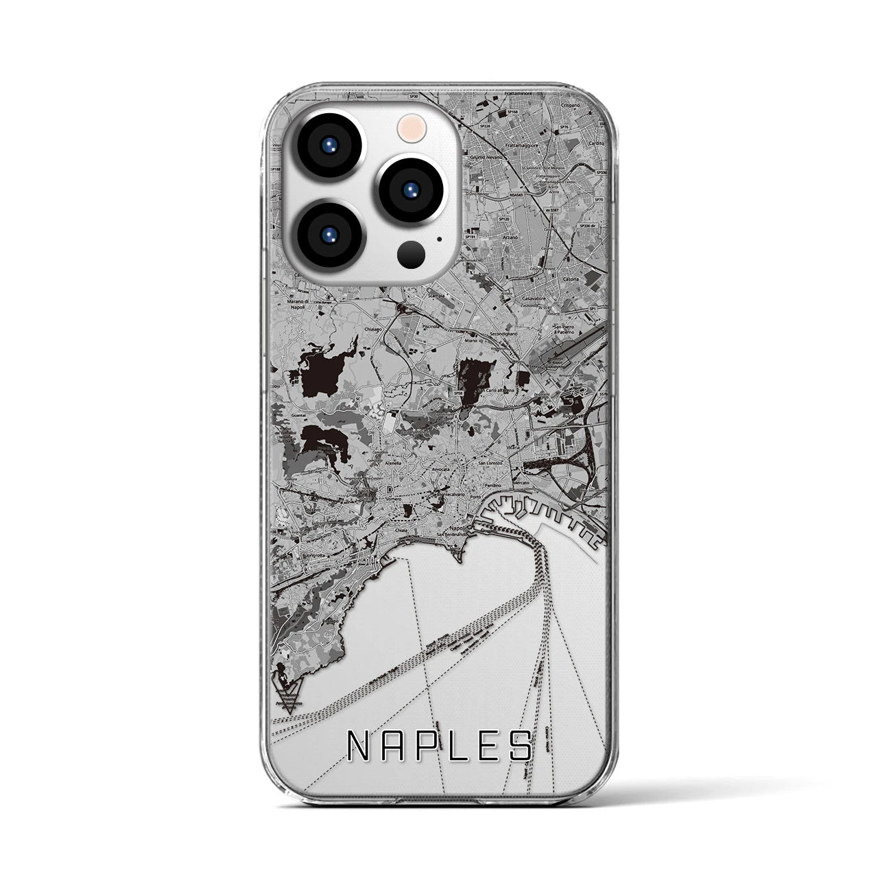 【ナポリ(イタリア)】地図柄iPhoneケース(クリアタイプ)