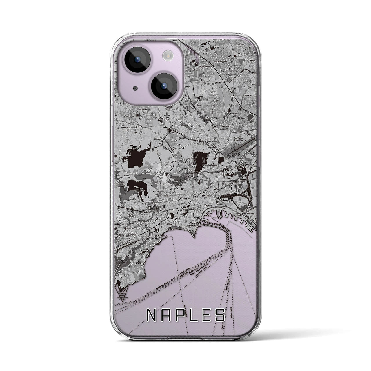 【ナポリ(イタリア)】地図柄iPhoneケース(クリアタイプ)