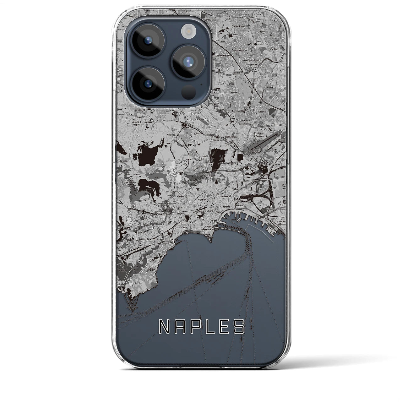 【ナポリ(イタリア)】地図柄iPhoneケース(クリアタイプ)