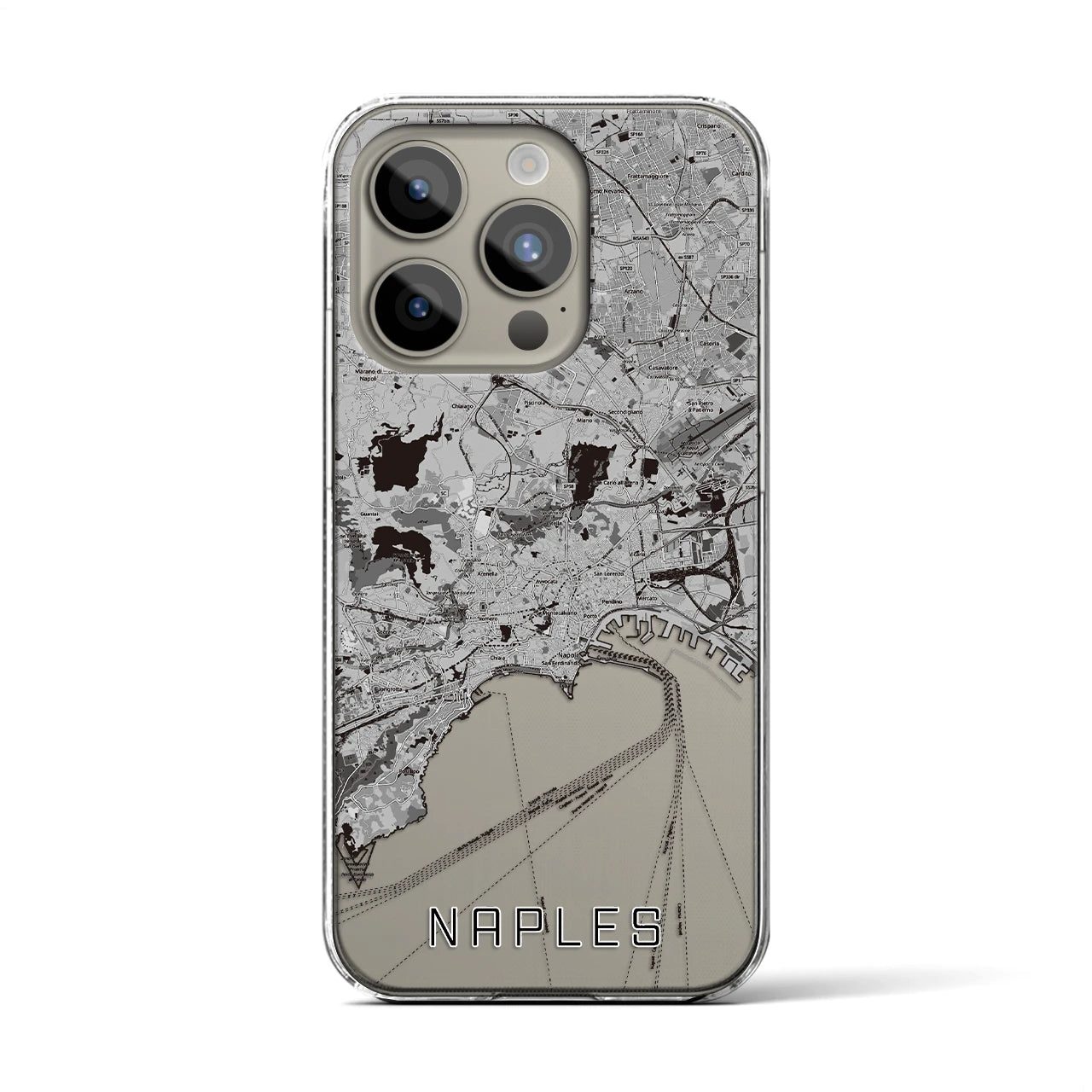 【ナポリ(イタリア)】地図柄iPhoneケース(クリアタイプ)