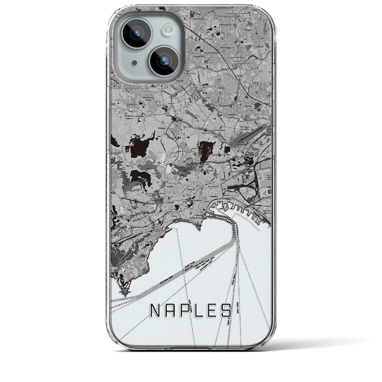 【ナポリ(イタリア)】地図柄iPhoneケース(クリアタイプ)