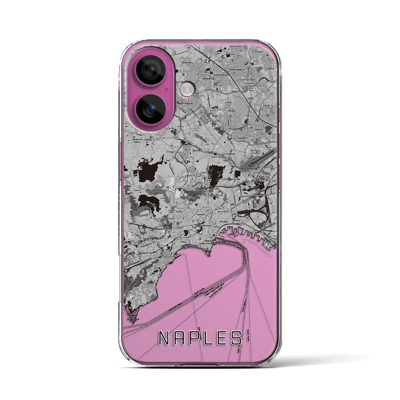 【ナポリ(イタリア)】地図柄iPhoneケース(クリアタイプ)
