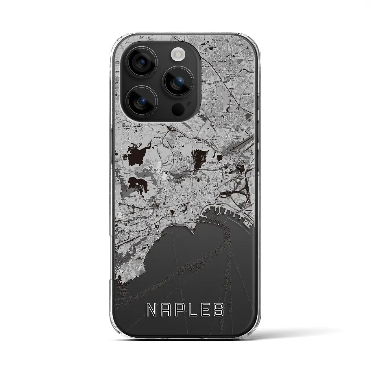 【ナポリ(イタリア)】地図柄iPhoneケース(クリアタイプ)