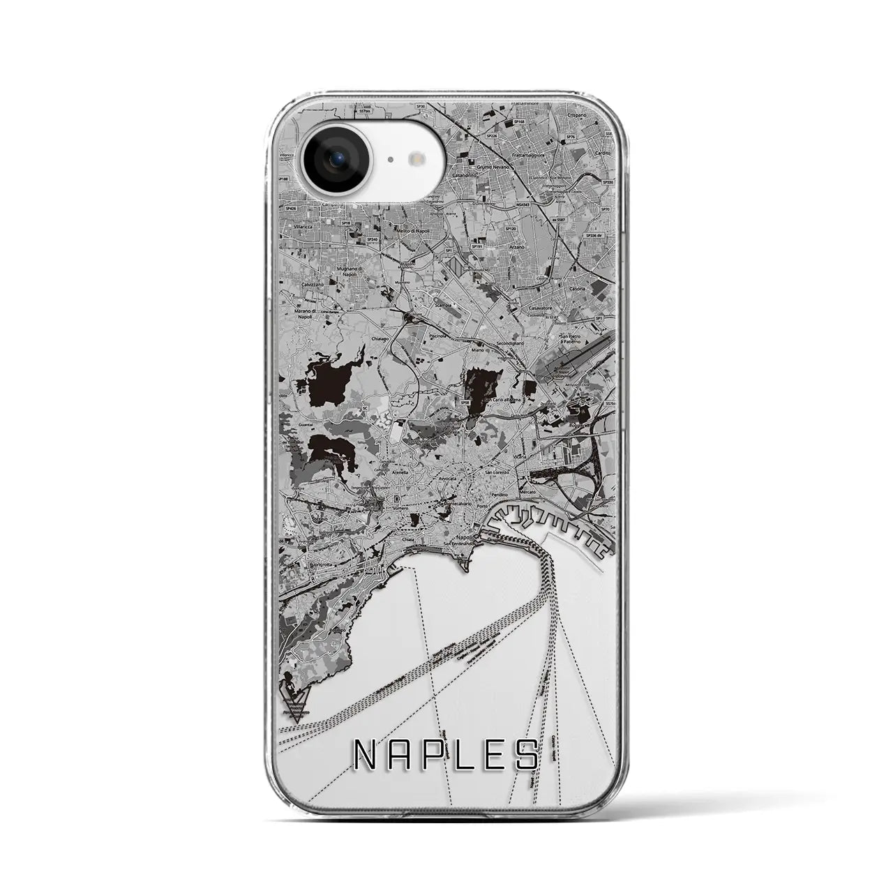 【ナポリ(イタリア)】地図柄iPhoneケース(クリアタイプ)