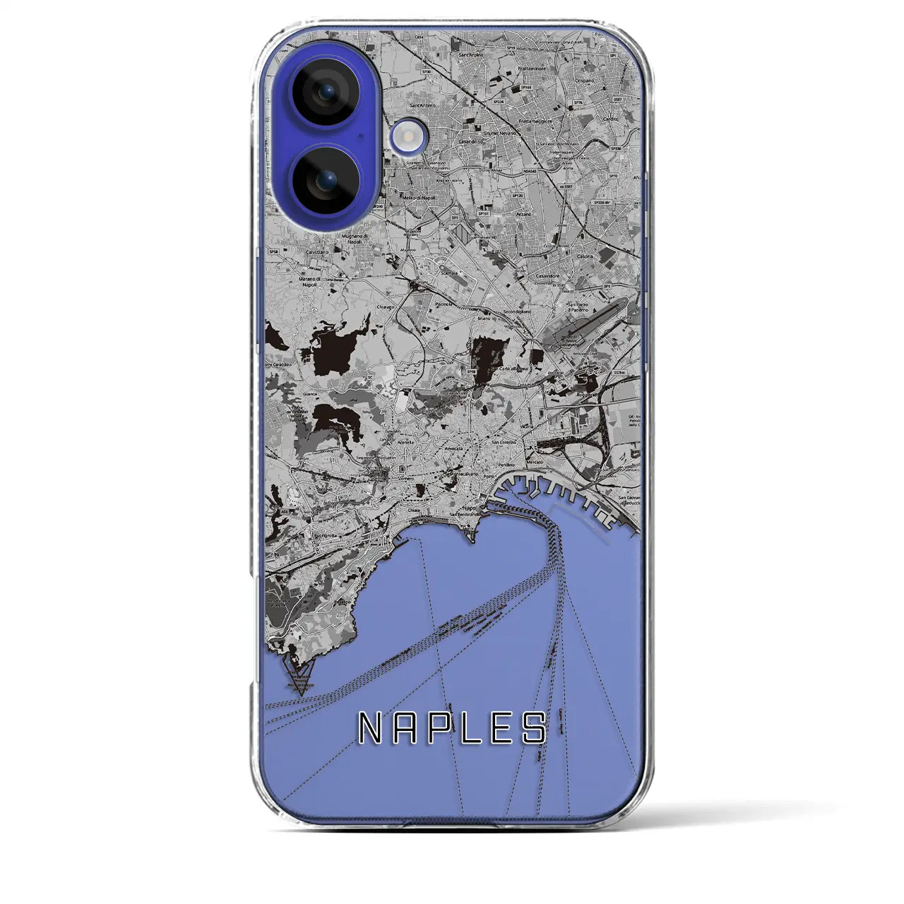 【ナポリ(イタリア)】地図柄iPhoneケース(クリアタイプ)