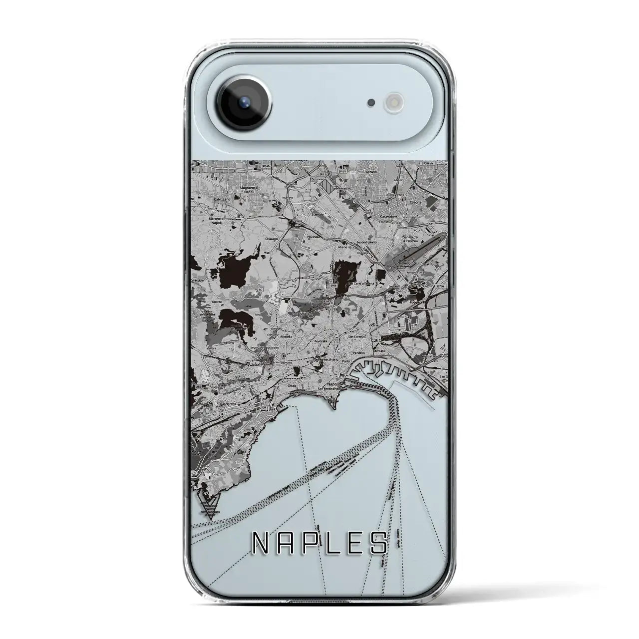 【ナポリ(イタリア)】地図柄iPhoneケース(クリアタイプ)