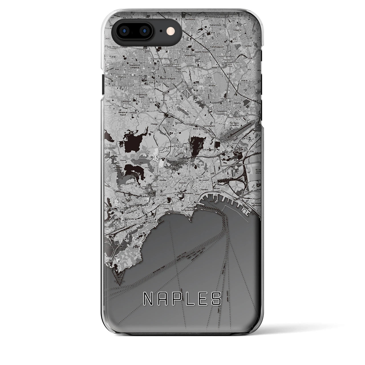 【ナポリ(イタリア)】地図柄iPhoneケース(クリアタイプ)