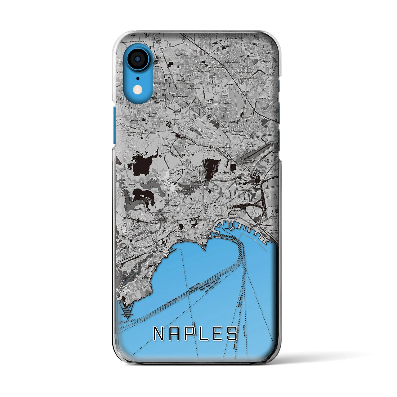 【ナポリ(イタリア)】地図柄iPhoneケース(クリアタイプ)