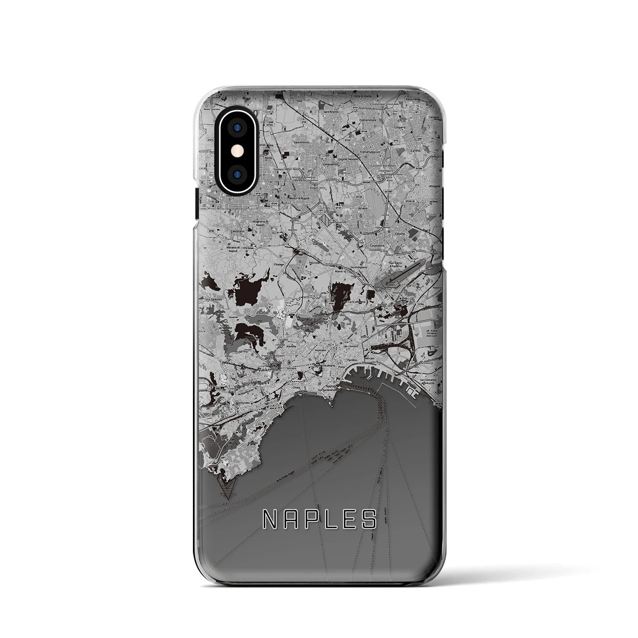 【ナポリ(イタリア)】地図柄iPhoneケース(クリアタイプ)