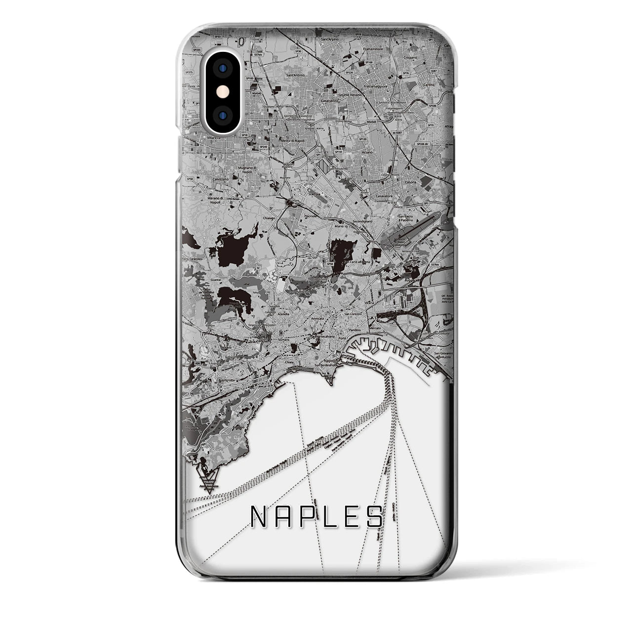 【ナポリ(イタリア)】地図柄iPhoneケース(クリアタイプ)