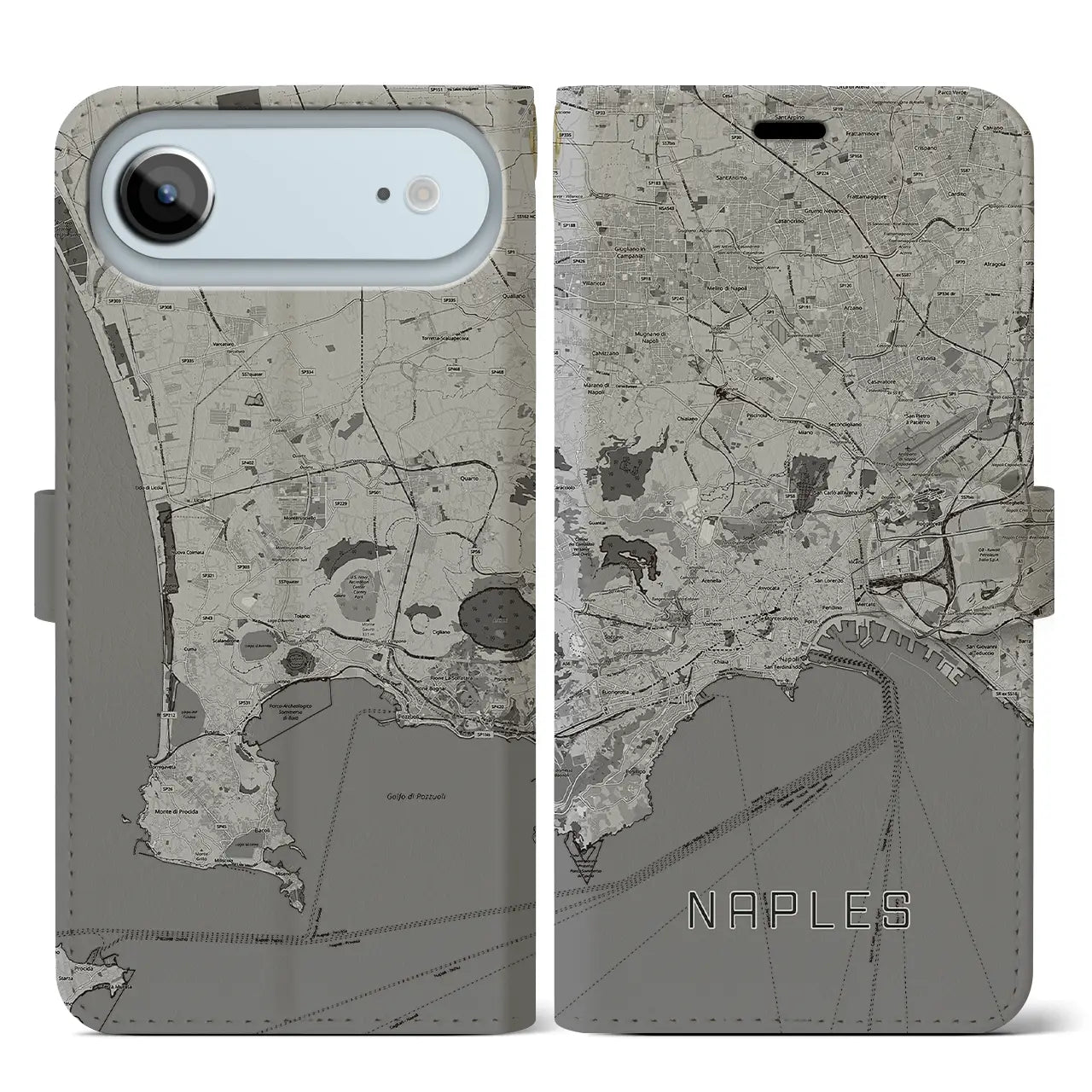 【ナポリ(イタリア)】地図柄iPhoneケース(手帳タイプ)