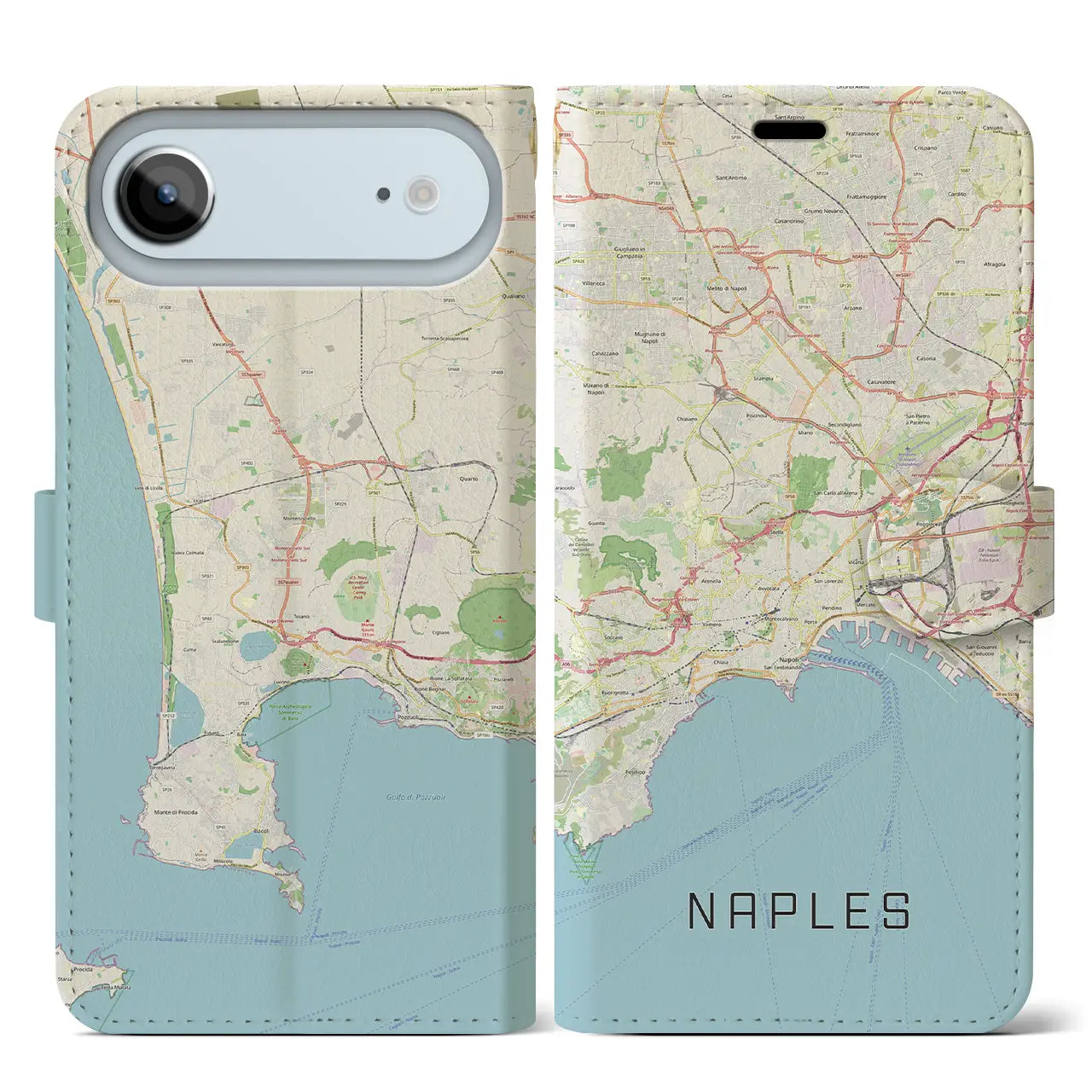 【ナポリ(イタリア)】地図柄iPhoneケース(手帳タイプ)