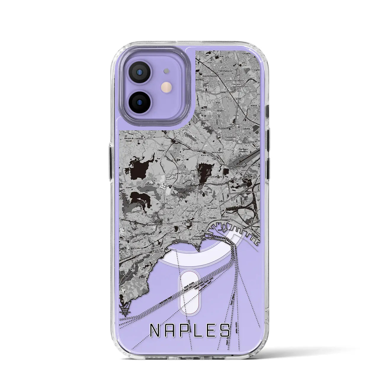 【ナポリ(イタリア)】地図柄iPhoneケース(MagSafeタイプ)
