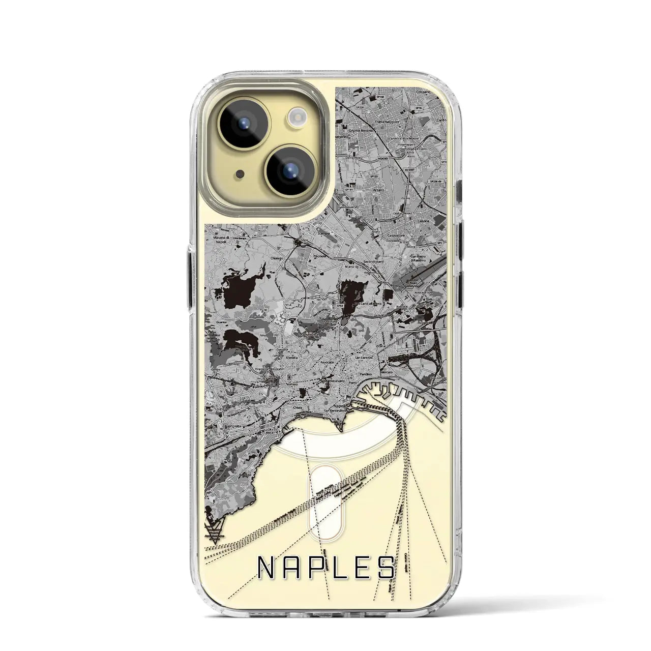 【ナポリ(イタリア)】地図柄iPhoneケース(MagSafeタイプ)