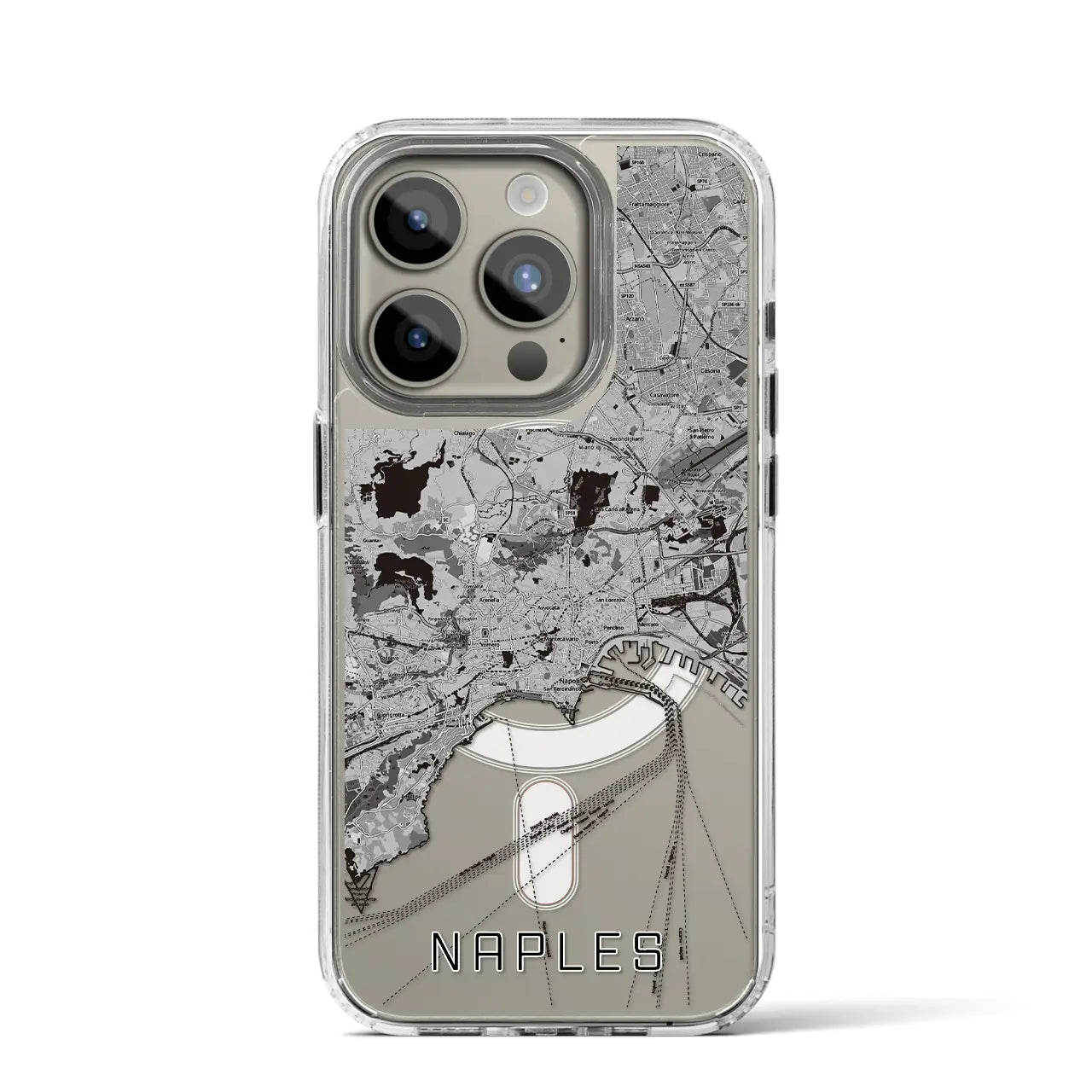 【ナポリ(イタリア)】地図柄iPhoneケース(MagSafeタイプ)
