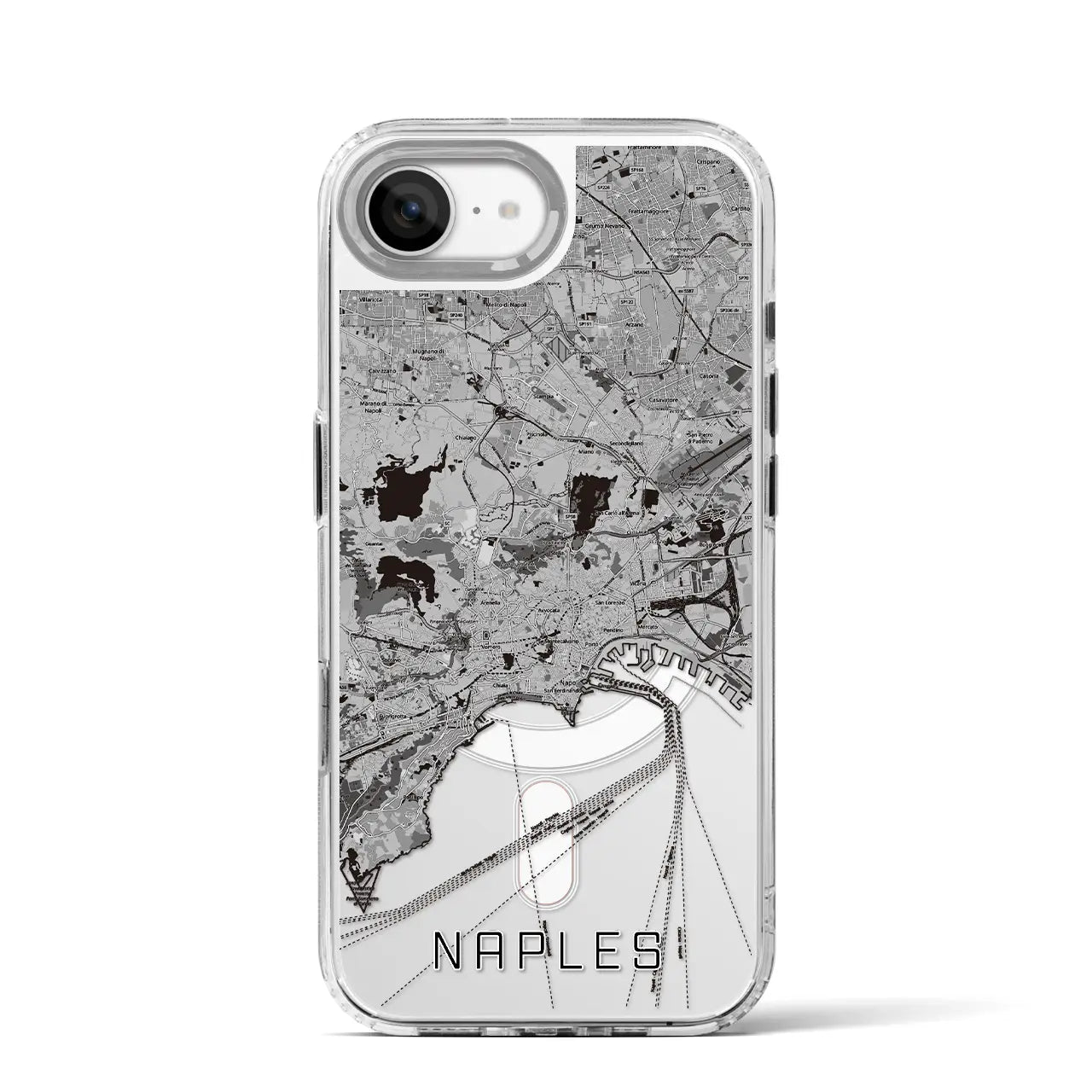 【ナポリ(イタリア)】地図柄iPhoneケース(MagSafeタイプ)
