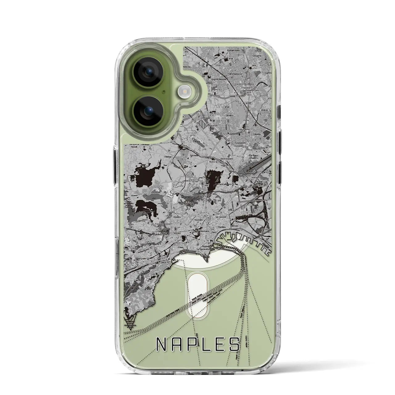 【ナポリ(イタリア)】地図柄iPhoneケース(MagSafeタイプ)