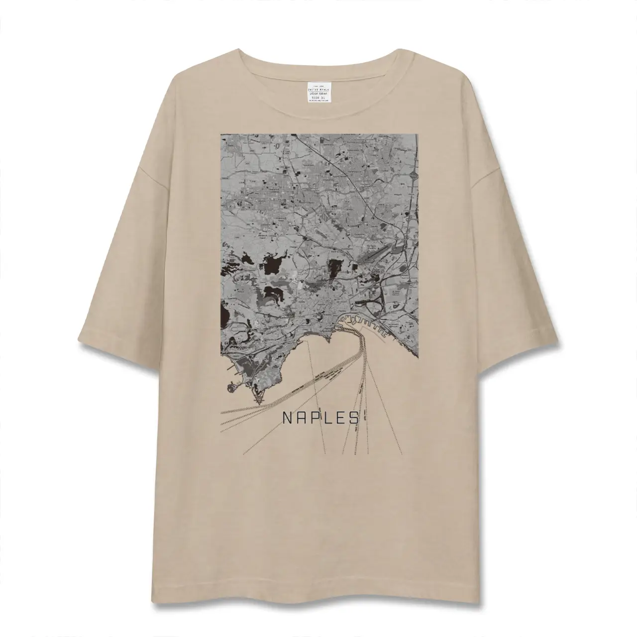 【ナポリ(イタリア)】地図柄ビッグシルエットTシャツ