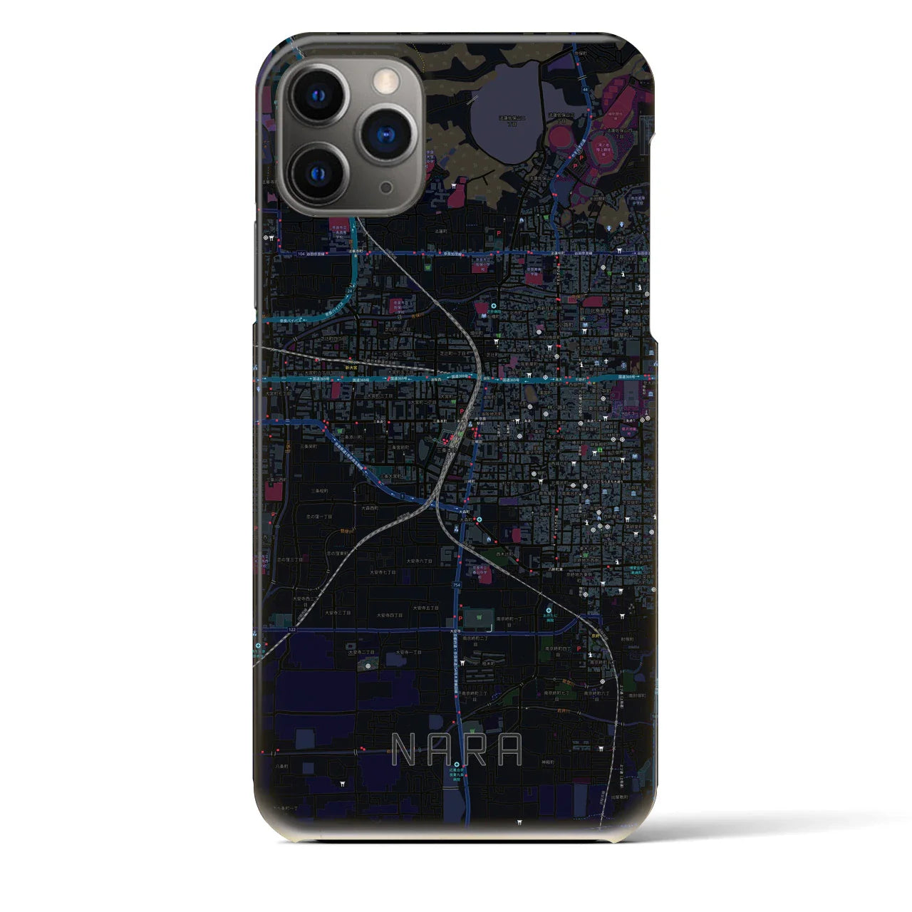 【奈良2(奈良県)】地図柄iPhoneケース(バックカバータイプ)