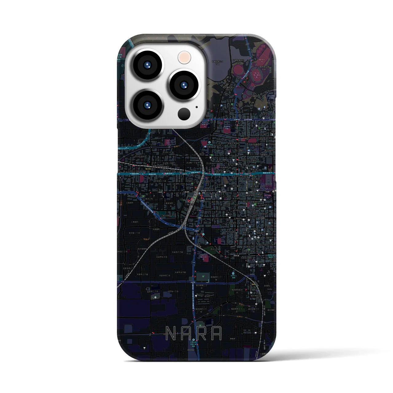 【奈良2(奈良県)】地図柄iPhoneケース(バックカバータイプ)