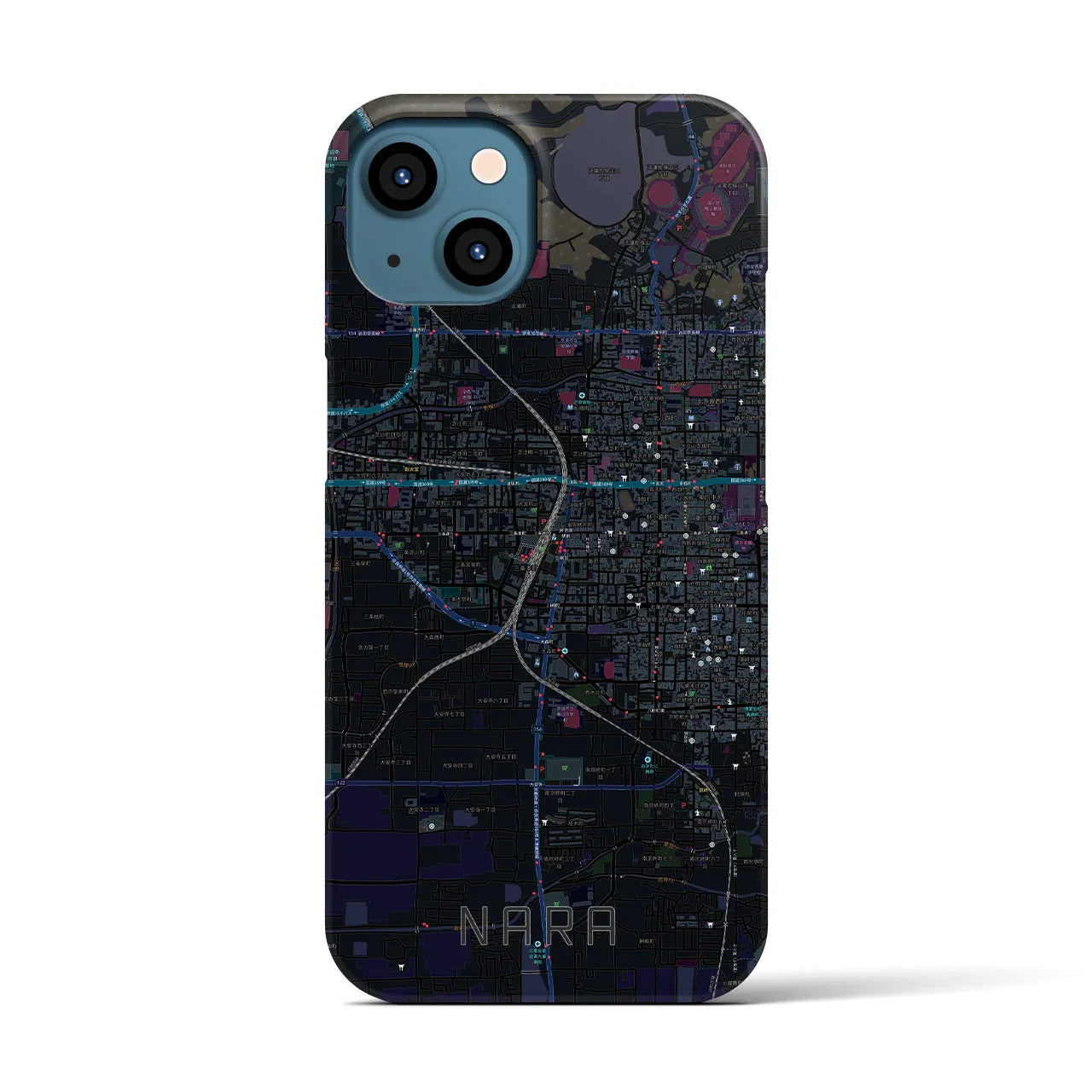 【奈良2(奈良県)】地図柄iPhoneケース(バックカバータイプ)