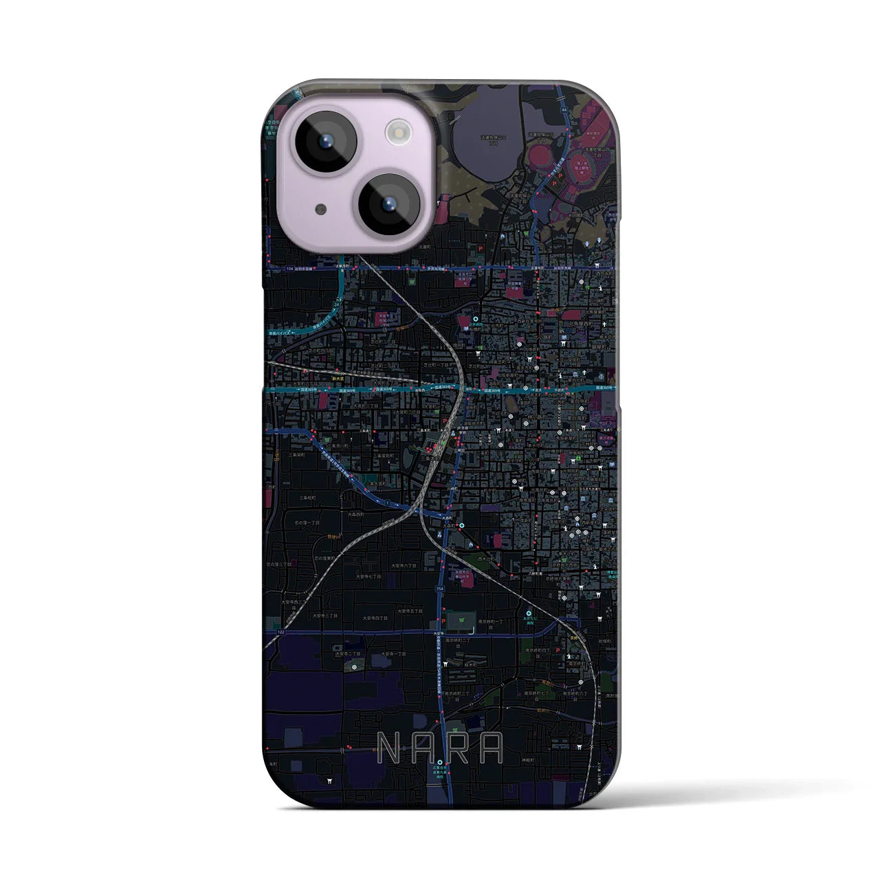 【奈良2(奈良県)】地図柄iPhoneケース(バックカバータイプ)