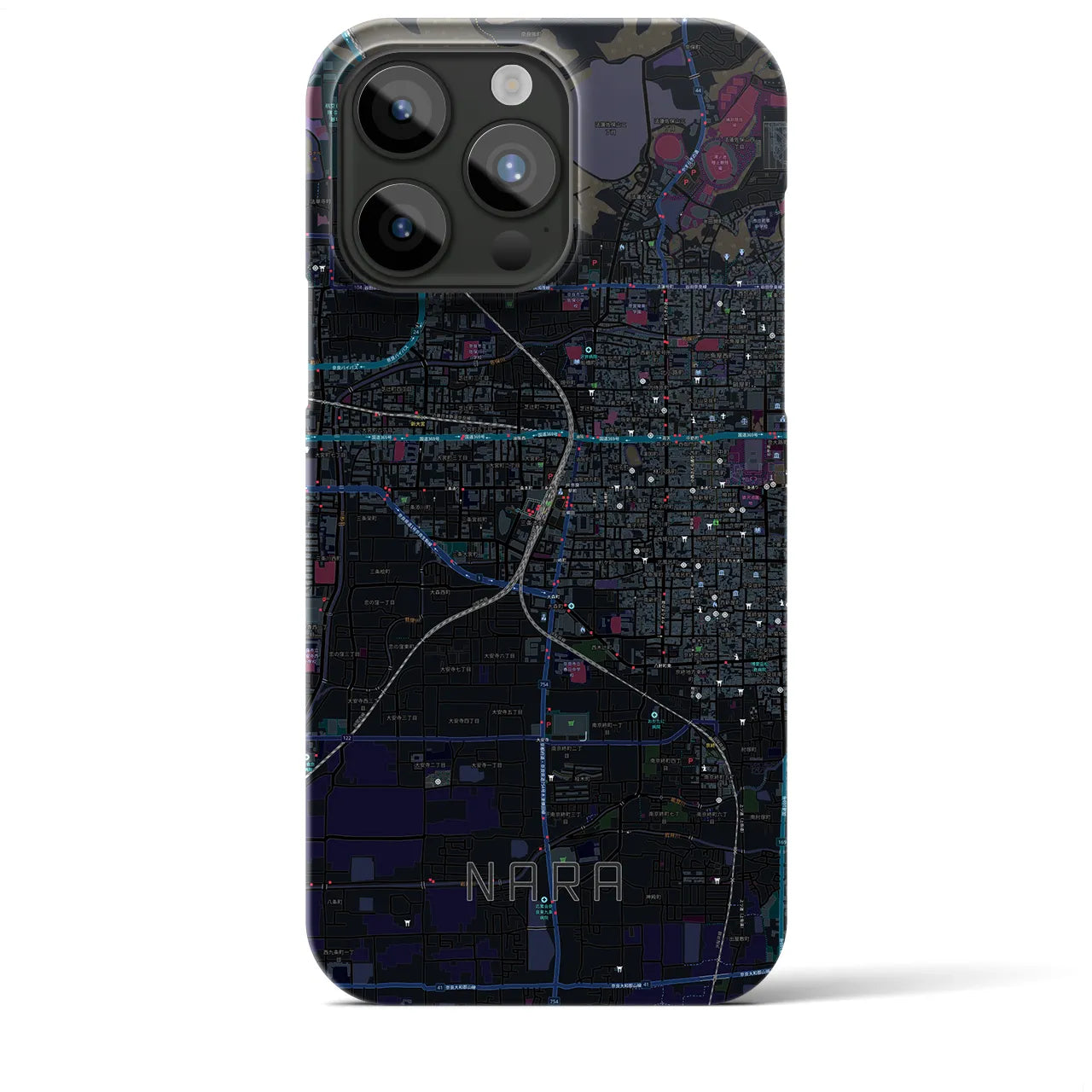 【奈良2(奈良県)】地図柄iPhoneケース(バックカバータイプ)