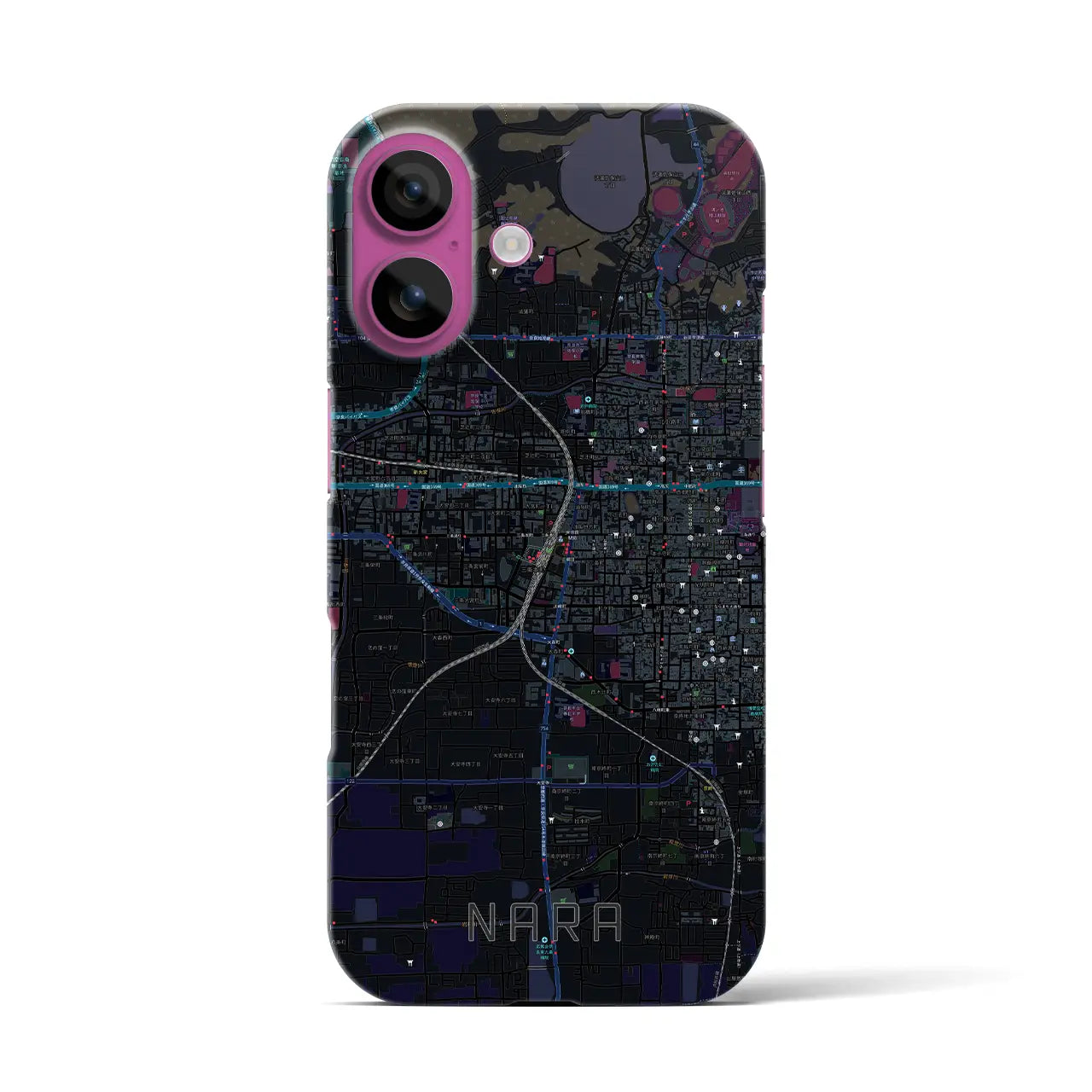 【奈良2(奈良県)】地図柄iPhoneケース(バックカバータイプ)