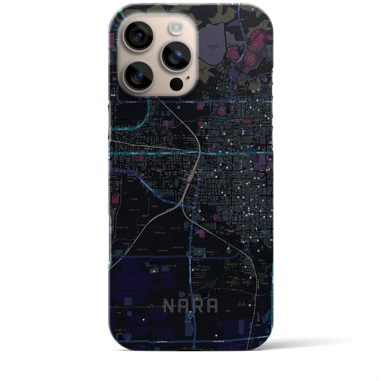 【奈良2(奈良県)】地図柄iPhoneケース(バックカバータイプ)