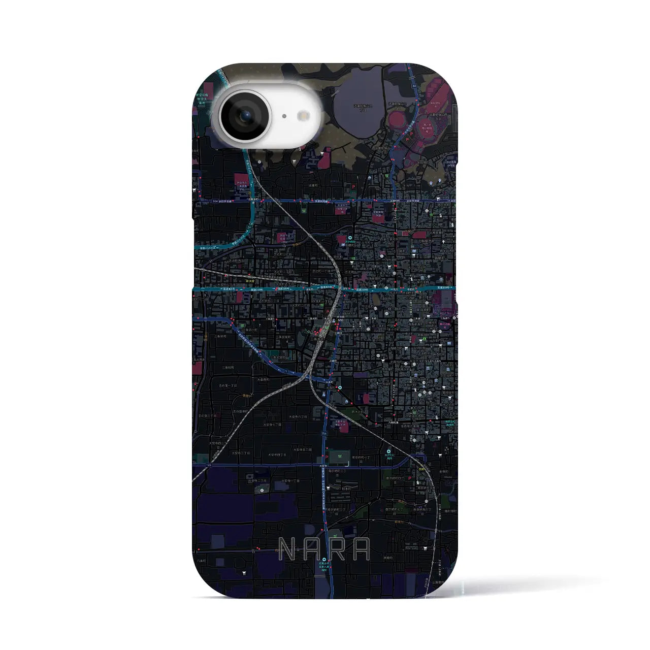 【奈良2(奈良県)】地図柄iPhoneケース(バックカバータイプ)