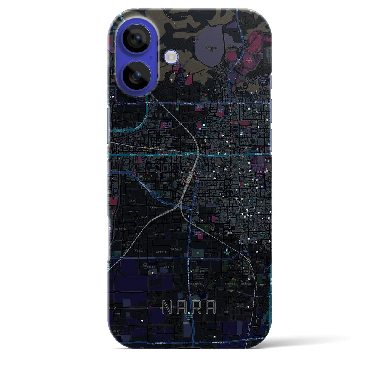 【奈良2(奈良県)】地図柄iPhoneケース(バックカバータイプ)