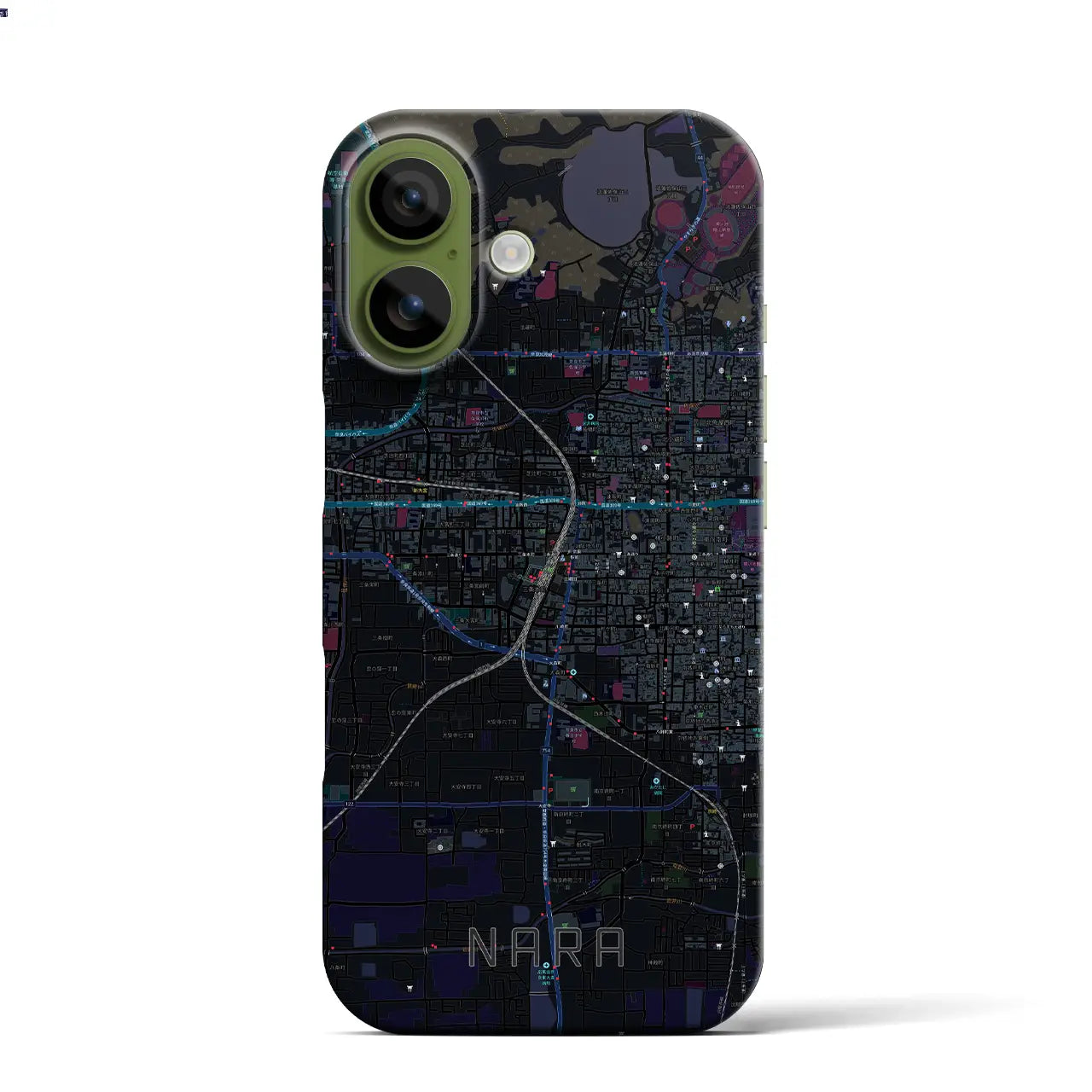 【奈良2(奈良県)】地図柄iPhoneケース(バックカバータイプ)