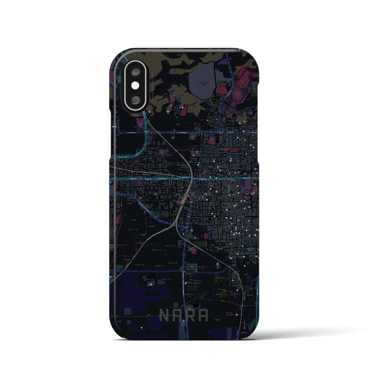 【奈良2(奈良県)】地図柄iPhoneケース(バックカバータイプ)