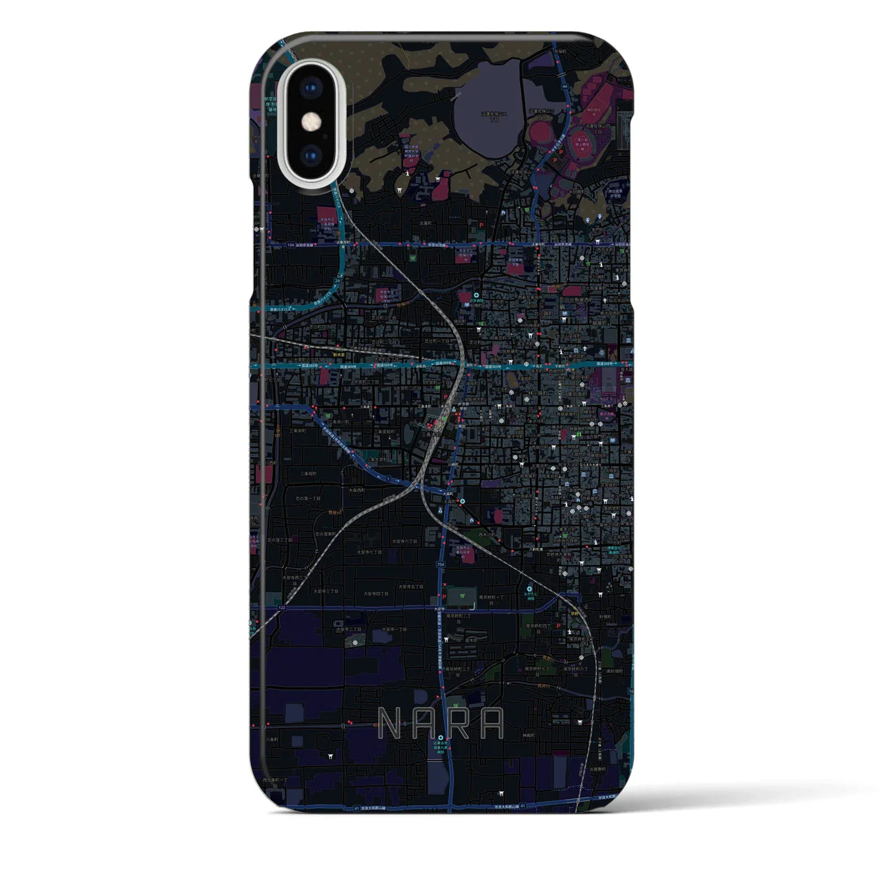 【奈良2(奈良県)】地図柄iPhoneケース(バックカバータイプ)