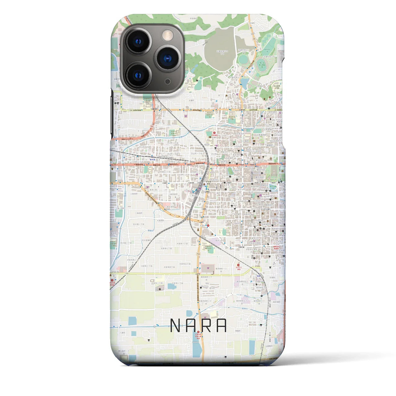 【奈良2(奈良県)】地図柄iPhoneケース(バックカバータイプ)