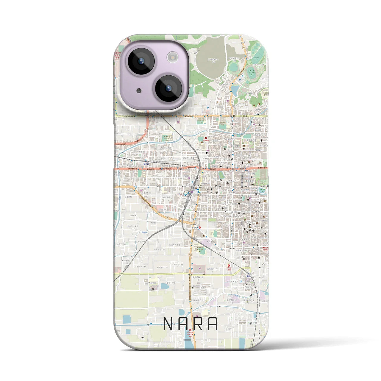 【奈良2(奈良県)】地図柄iPhoneケース(バックカバータイプ)