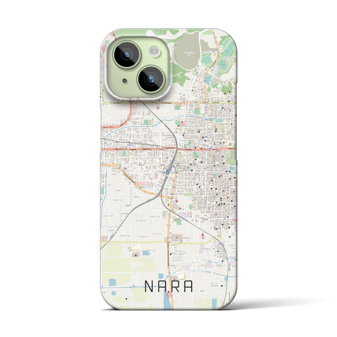 【奈良2(奈良県)】地図柄iPhoneケース(バックカバータイプ)