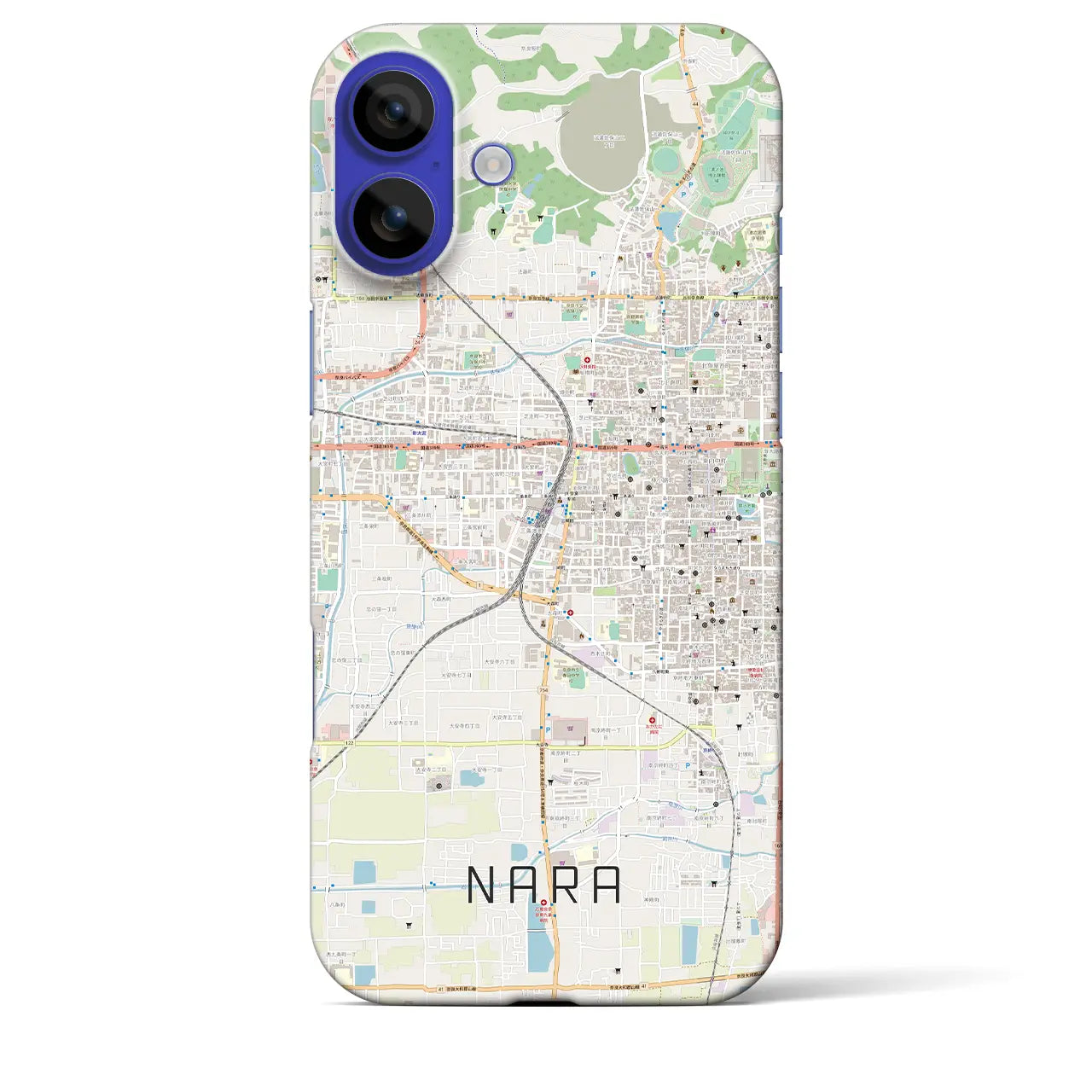 【奈良2(奈良県)】地図柄iPhoneケース(バックカバータイプ)ナチュラル・iPhone 16 Pro Max 用