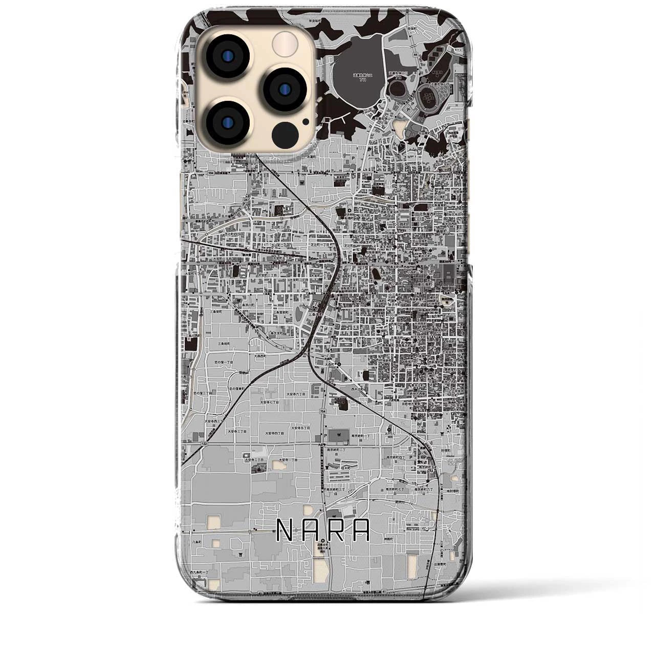 【奈良2(奈良県)】地図柄iPhoneケース(クリアタイプ)