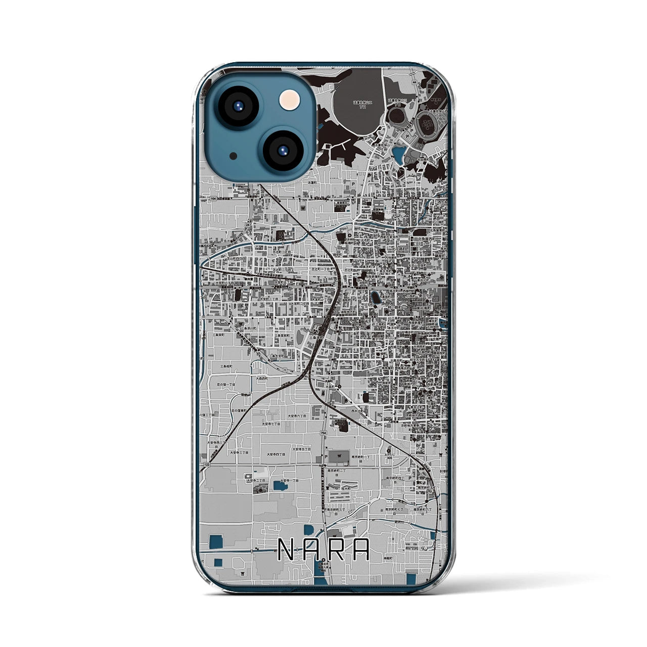 【奈良2(奈良県)】地図柄iPhoneケース(クリアタイプ)