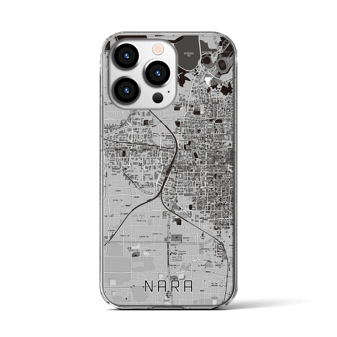 【奈良2(奈良県)】地図柄iPhoneケース(クリアタイプ)
