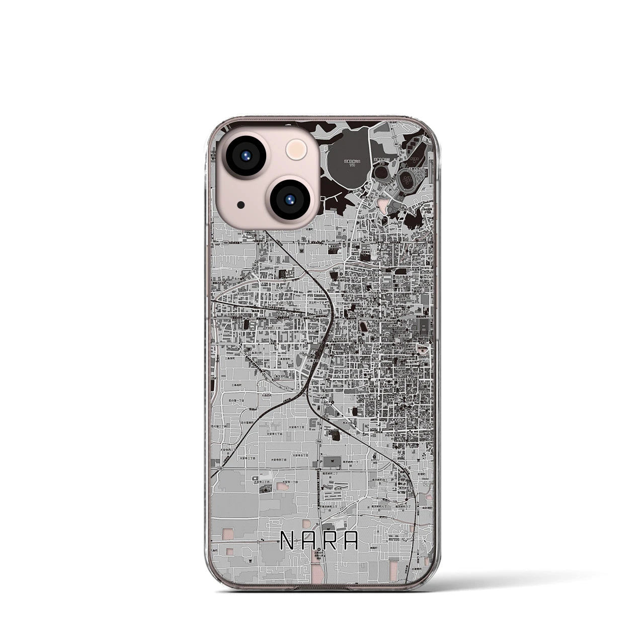 【奈良2(奈良県)】地図柄iPhoneケース(クリアタイプ)