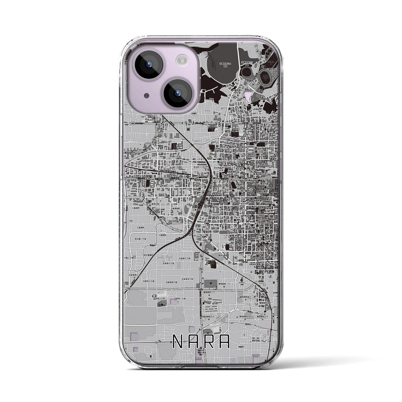 【奈良2(奈良県)】地図柄iPhoneケース(クリアタイプ)
