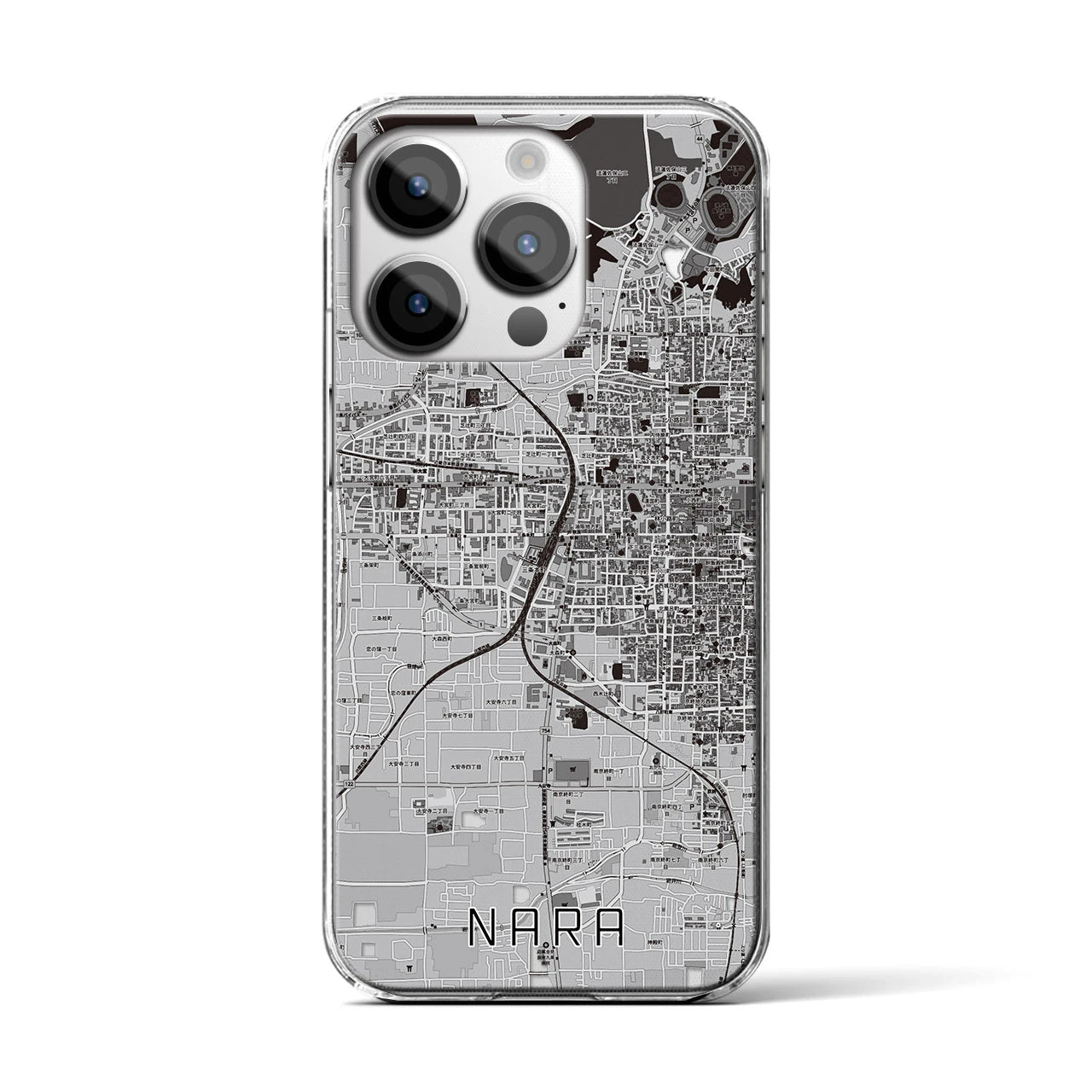 【奈良2(奈良県)】地図柄iPhoneケース(クリアタイプ)