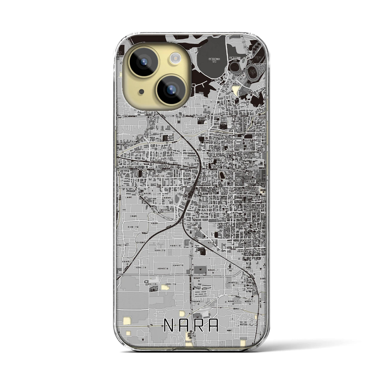 【奈良2(奈良県)】地図柄iPhoneケース(クリアタイプ)