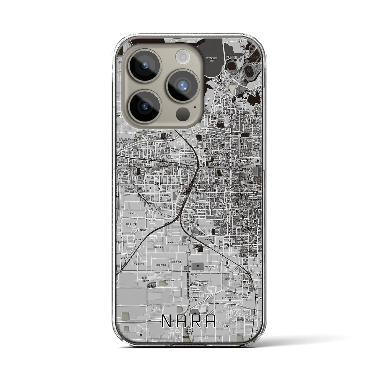 【奈良2(奈良県)】地図柄iPhoneケース(クリアタイプ)